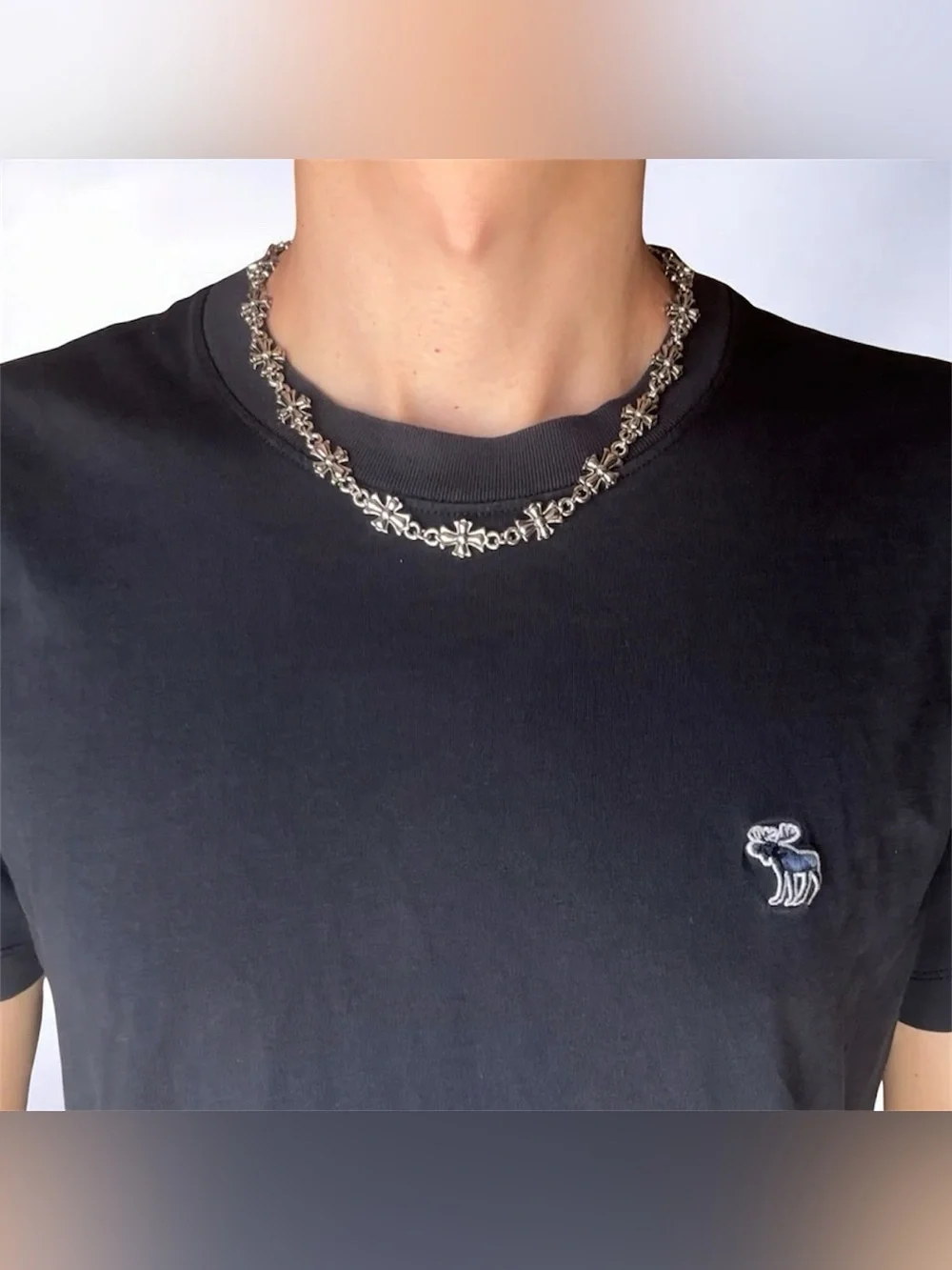 Cross Link Chain Necklace for Men Women Punk Hip Hop Streetwear Unisex Necklace